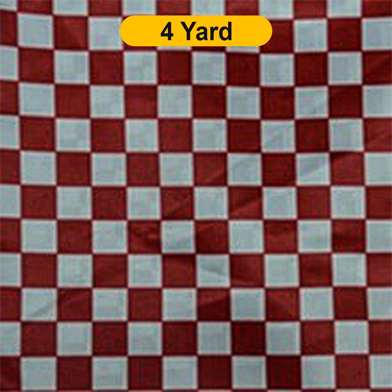 1" Checker Satin Print Fabric 60" Wide Racing Checkered in White/Black & White/Red